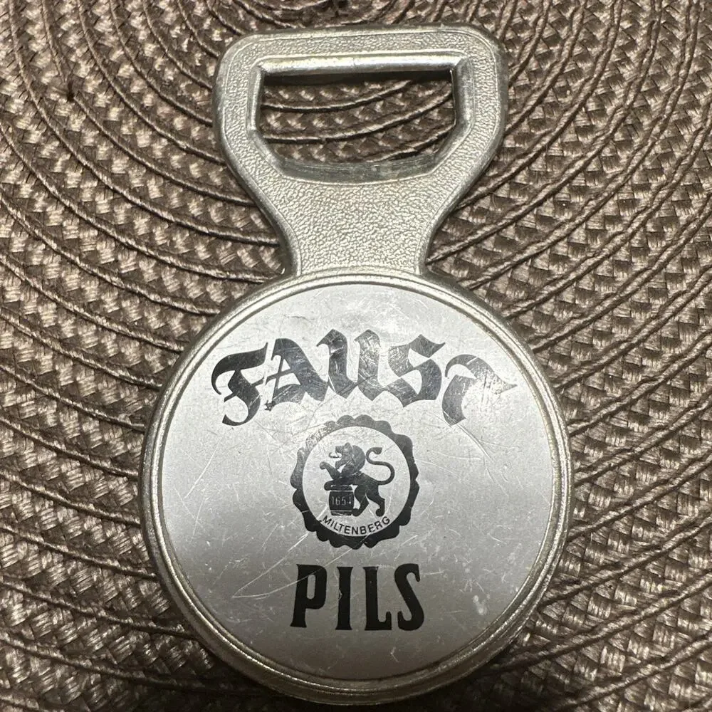 Vintage Faust Pils Beer Bottle Opener Miltenberg Germany Multi-Language Cheers